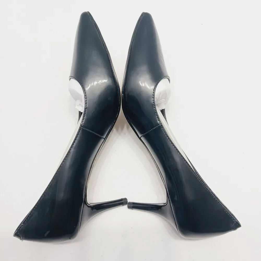 Shoes Women Black High Heels Stilettoes Pump Patent PU Cosy Fever NWOB Size 7M